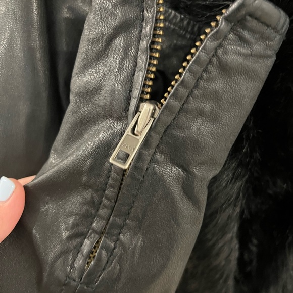 Muubba real leather coat with fur - Picture 4 of 6